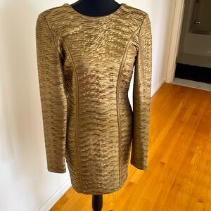 Gold form fitting dress